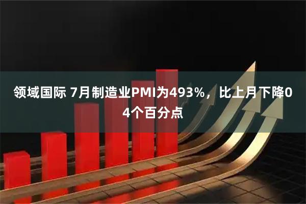 领域国际 7月制造业PMI为493%，比上月下降04个百分点